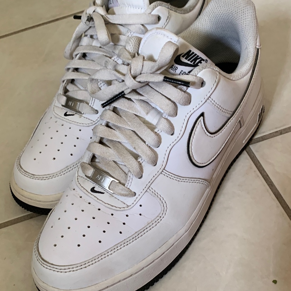 Nike Air Force 1 White and Black Sneakers
